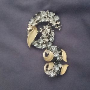Brooch and clip on earrings